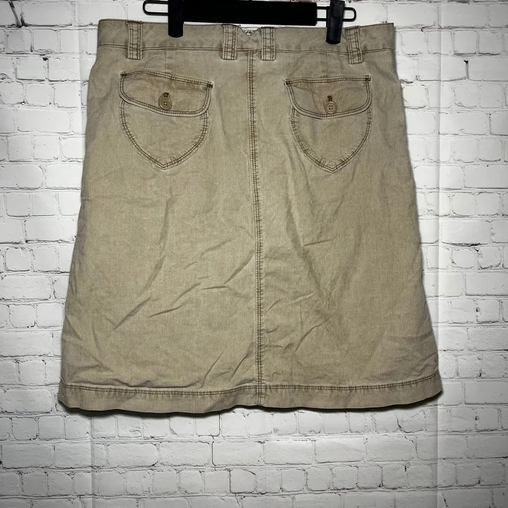 Vintage Y2K GAP Women Tan Corduroy A-Line Mini Skirt Size‎ 8 Gapstretch